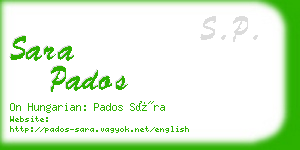 sara pados business card